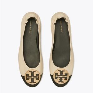 Tory Burch Women's Cream and Black Flats
